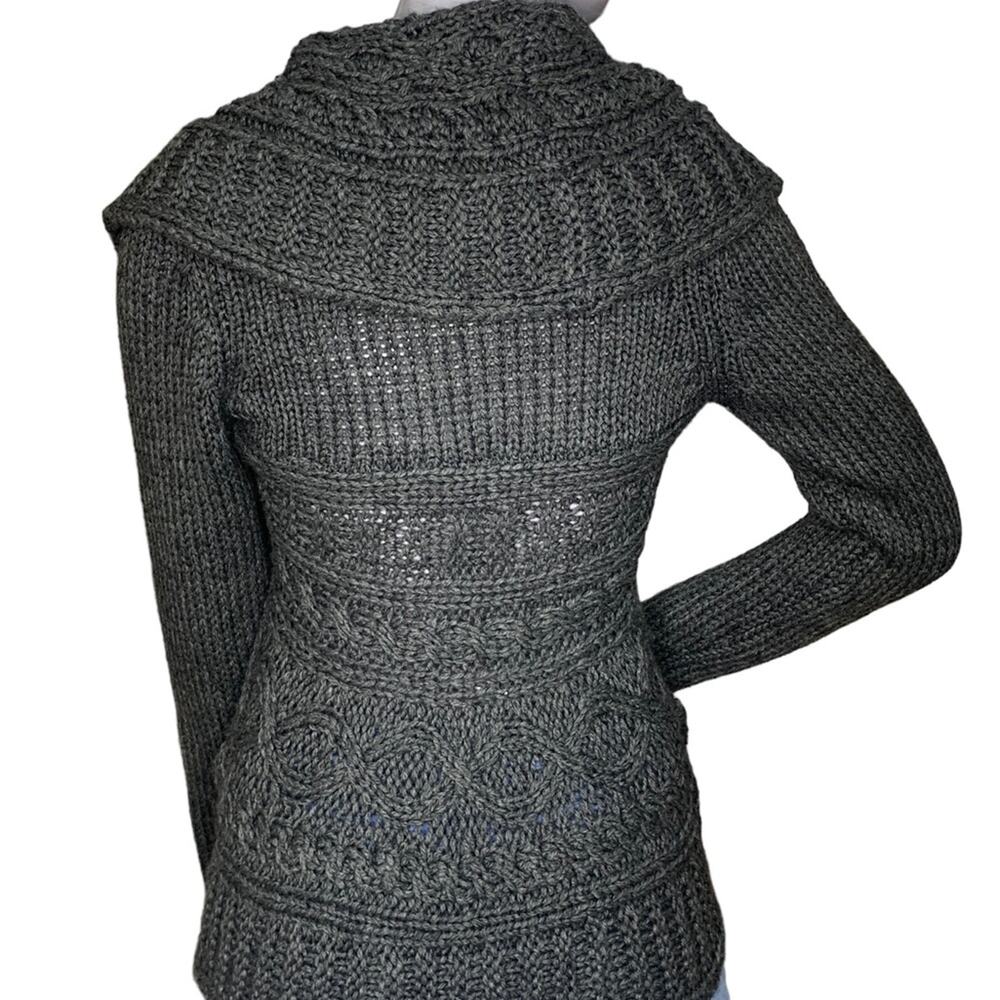 Twenty One Chunky Sweater Gray Satin Ribbon Side Tie Size S - Picture 4 of 9